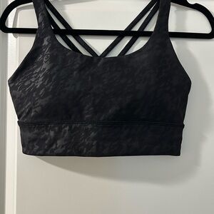 Lululemon Black Camo Energy Longline Sports Bra